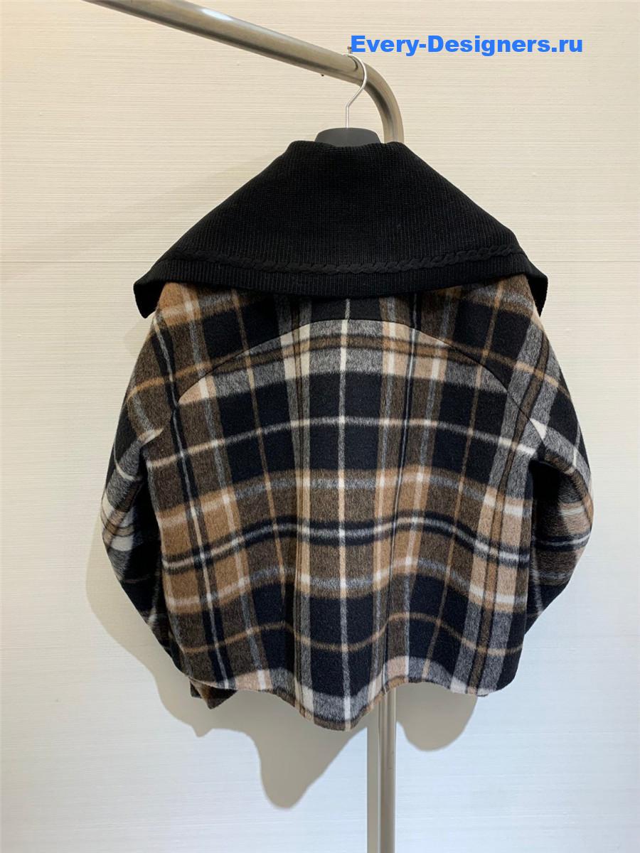 Acne studios checked hooded wool coat