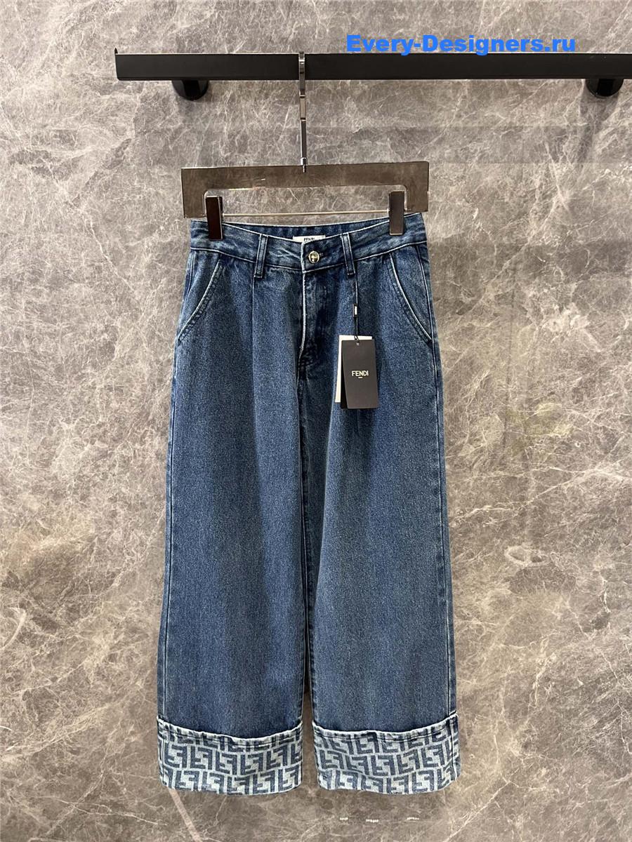 F**di blue wide-leg jeans