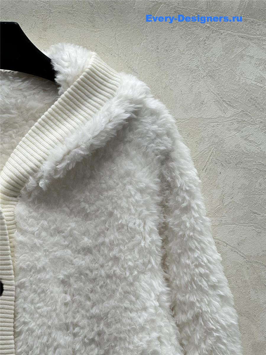 BC Plush Wool Hooded Cardigan White