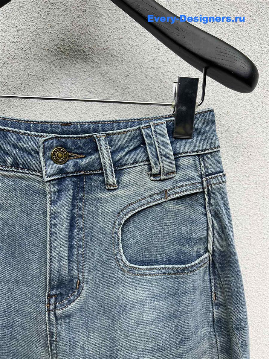 Ba1en*iaga denim straight-leg pants