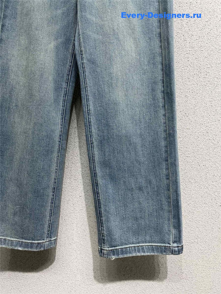 Ba1en*iaga denim straight-leg pants