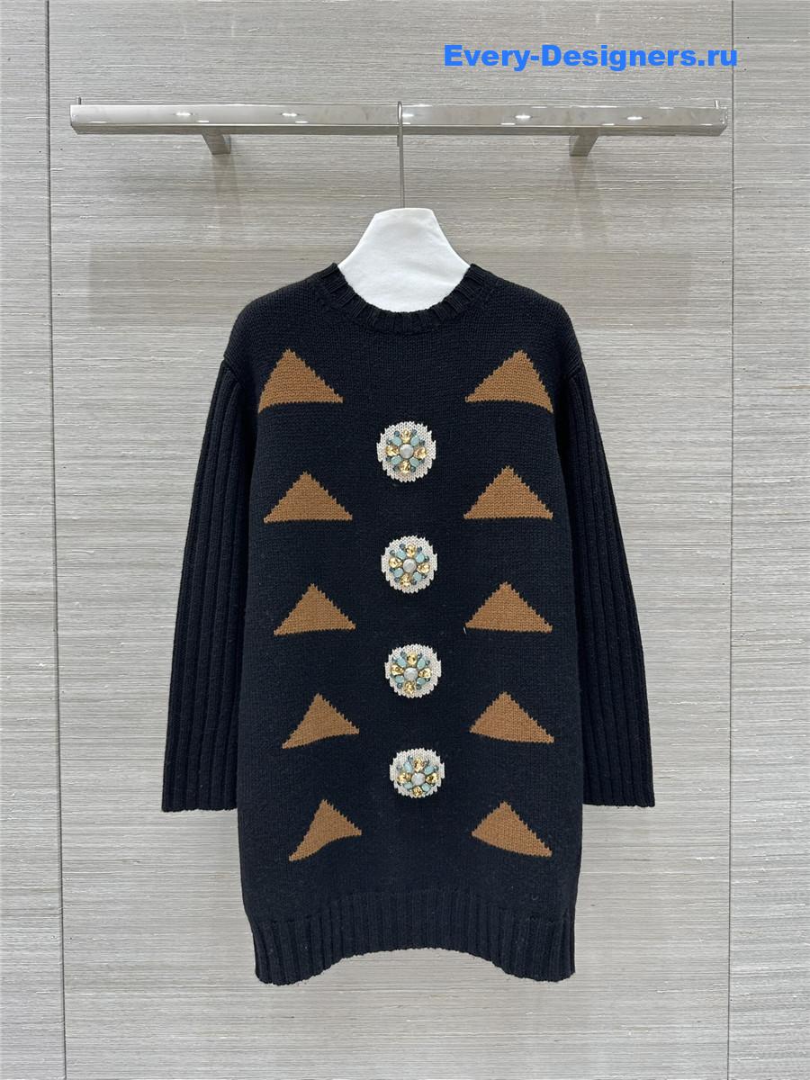 Vanitoo quilted cashmere dress