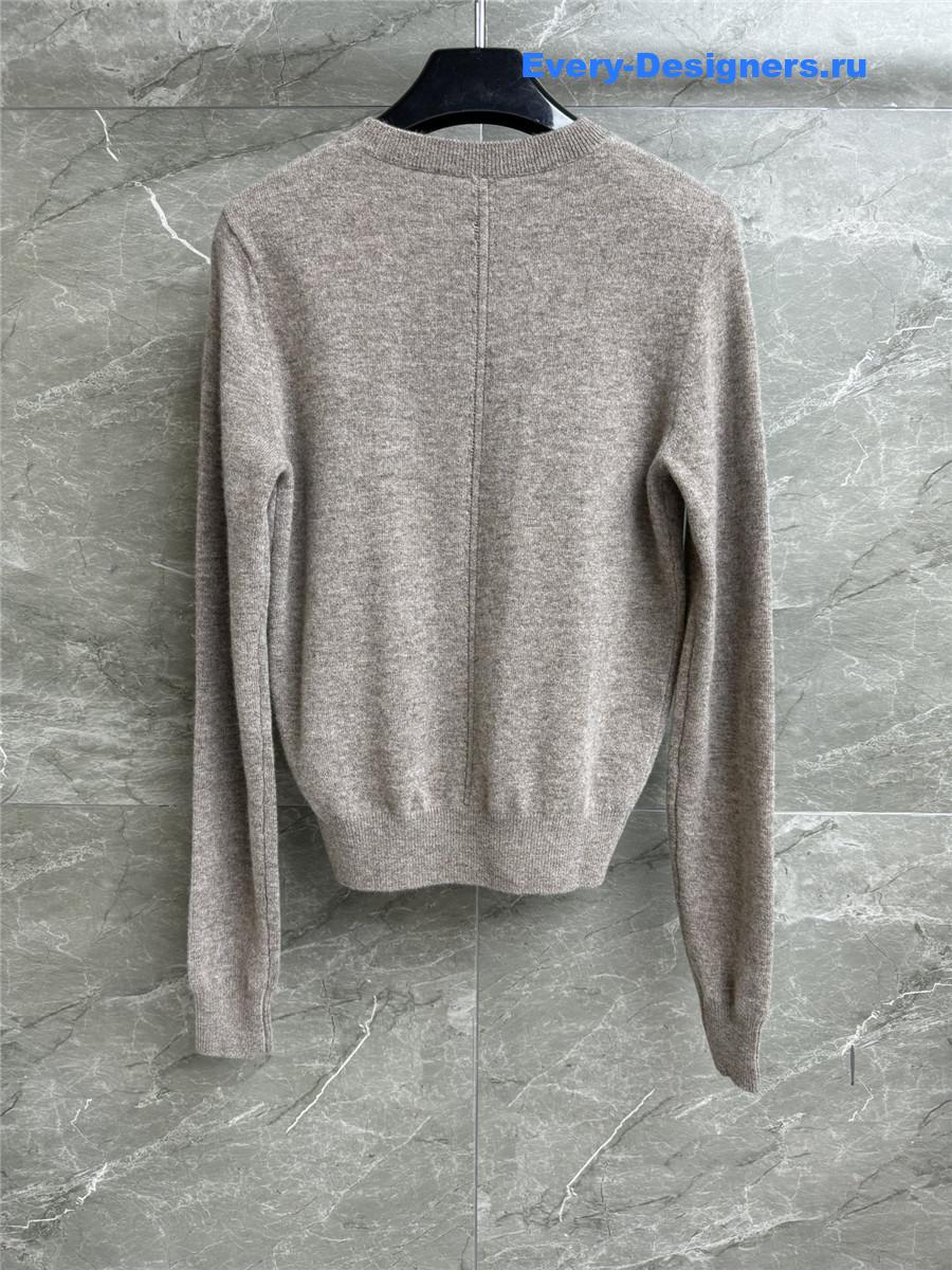 Y51 openwork cashmere sweater taupe