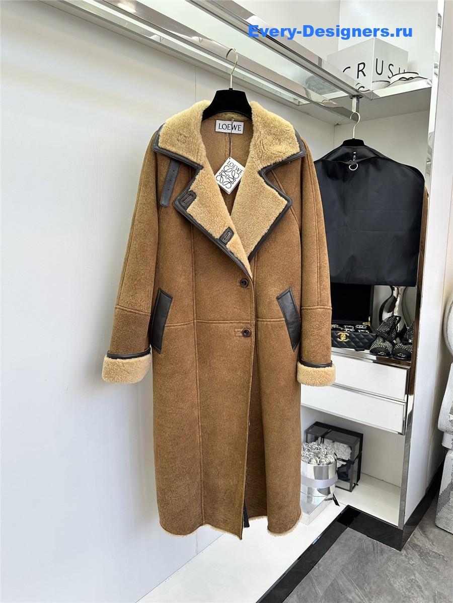 L0ew* wool and shearling coat