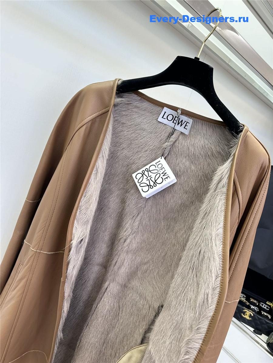 L0ew* mid-length sheepskin coat