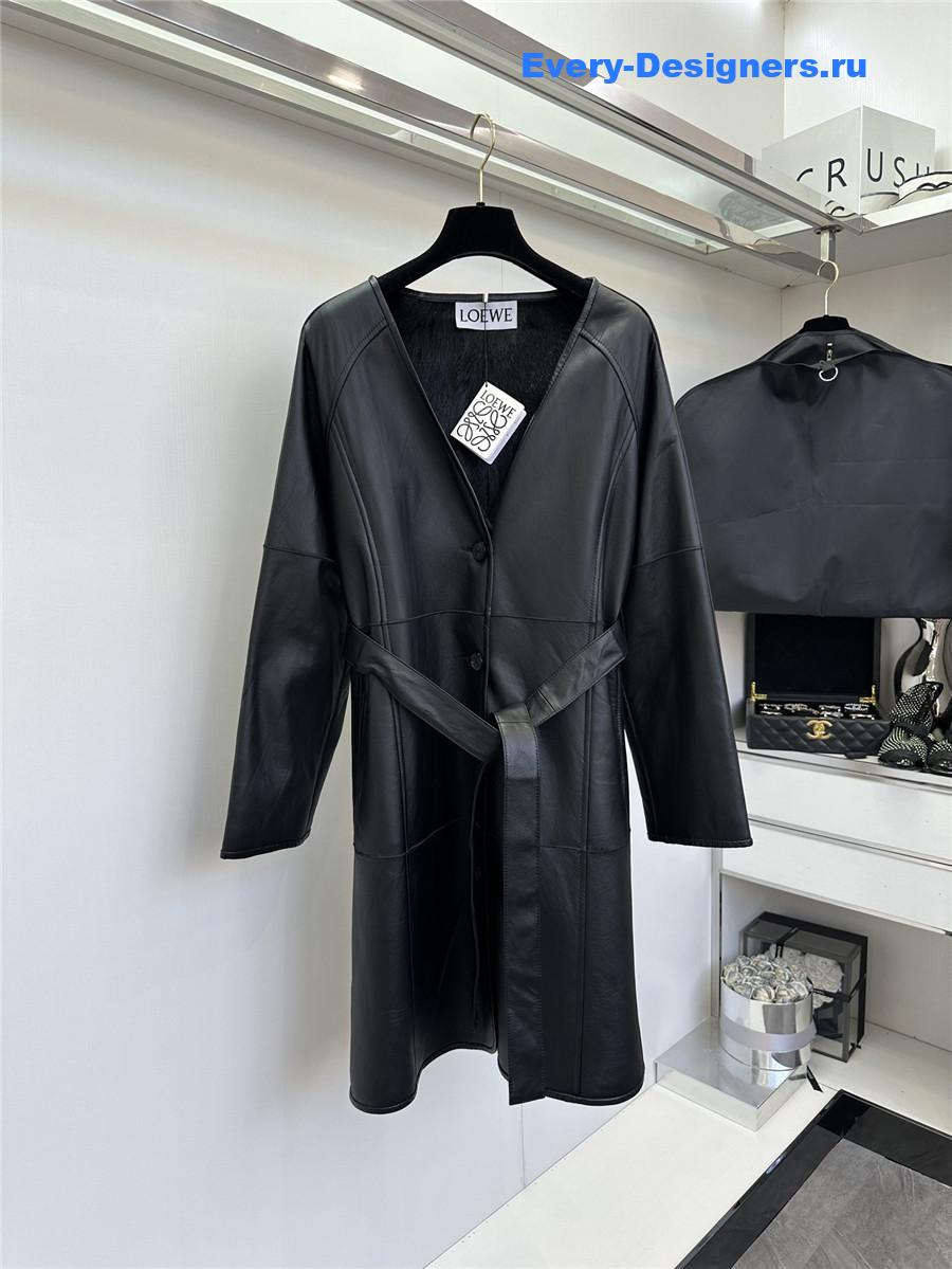 L0ew* mid-length sheepskin coat