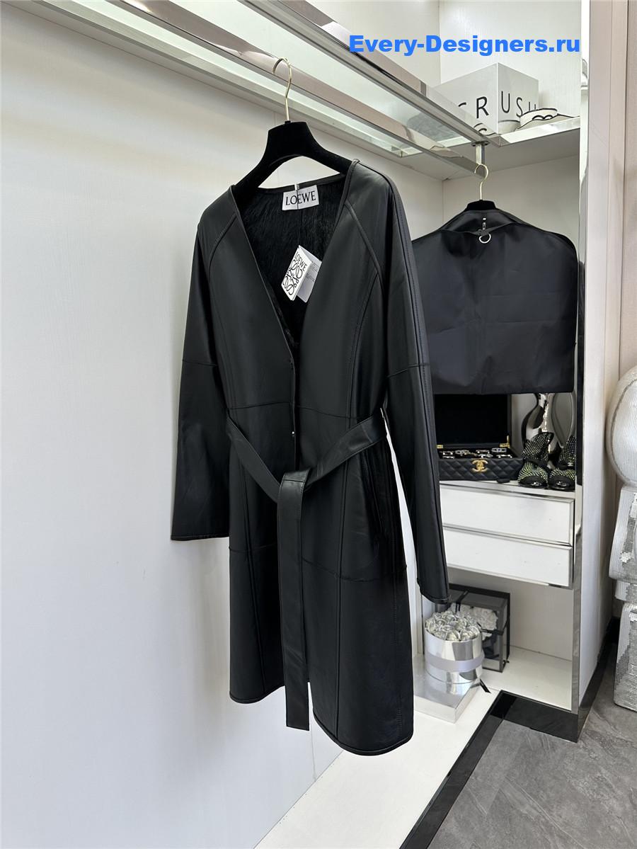 L0ew* mid-length sheepskin coat