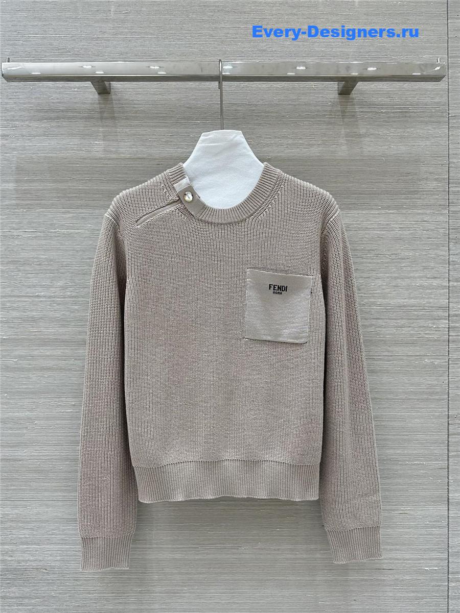 F**di waffle wool sweater beige