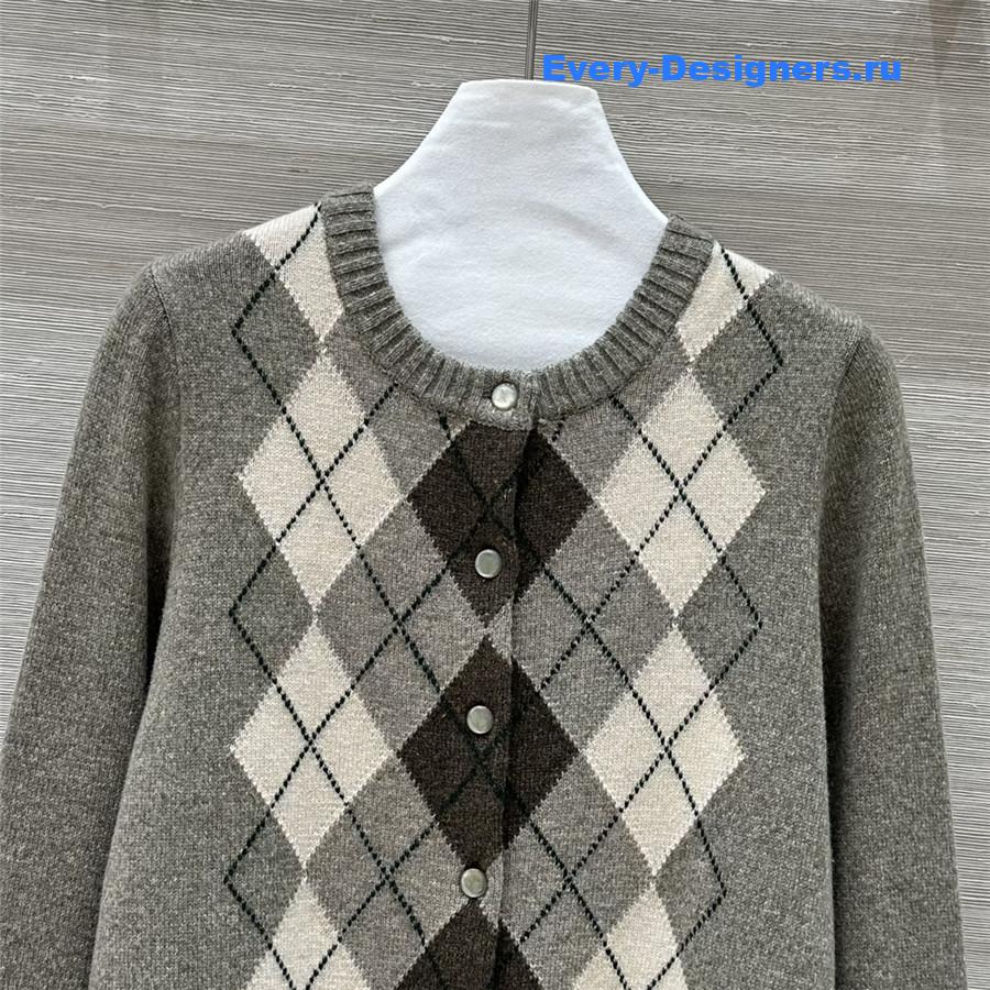 Ce1i*e fleece logo knitted cardigan