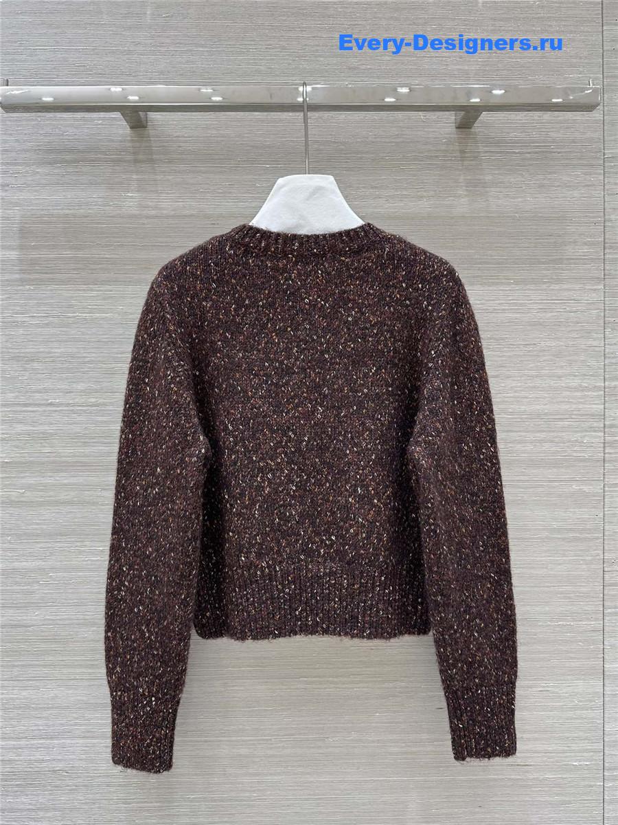 Gvc*1 sequins crewneck sweater brown