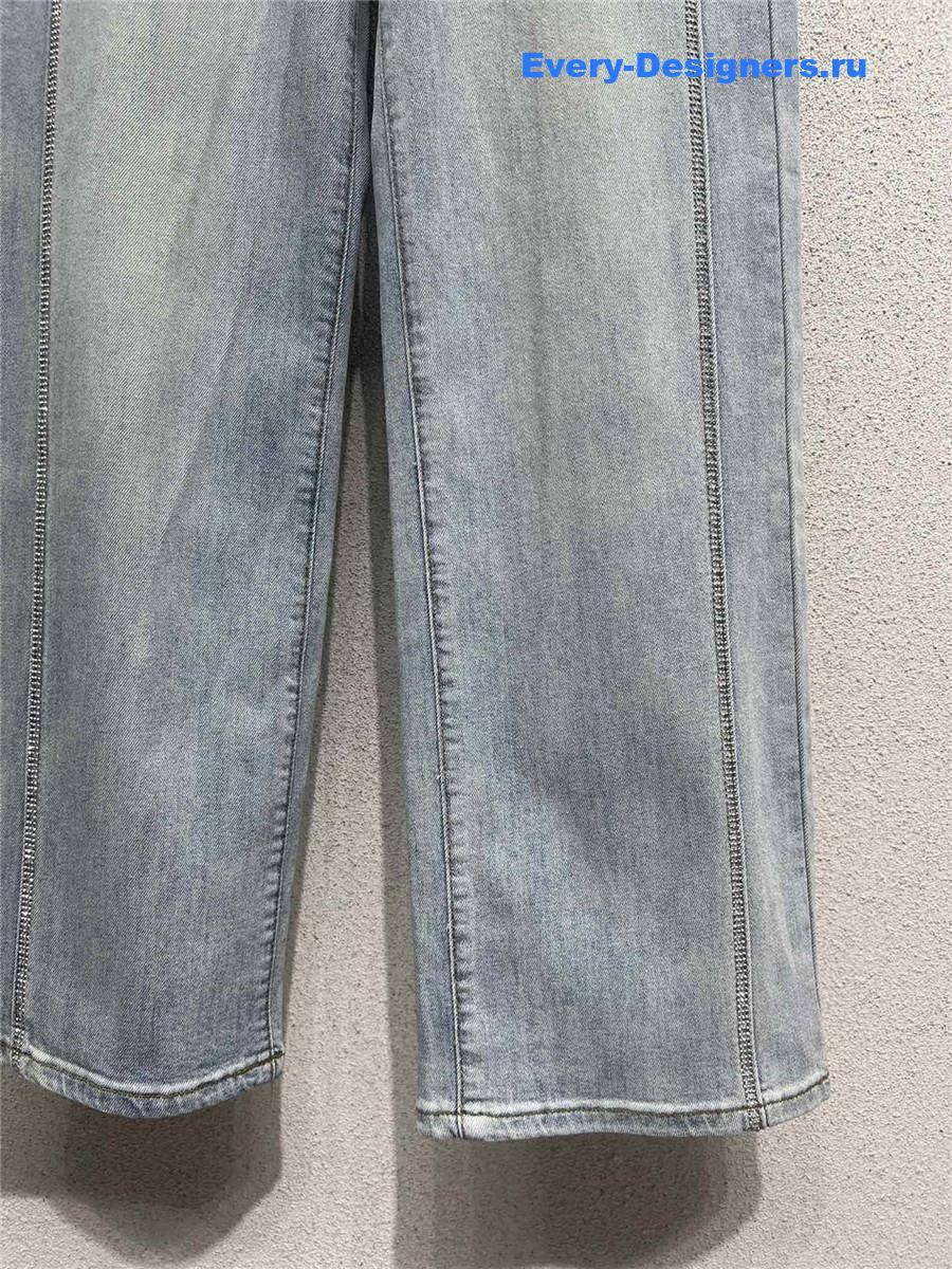 Y51 logo denim straight wide-leg trousers