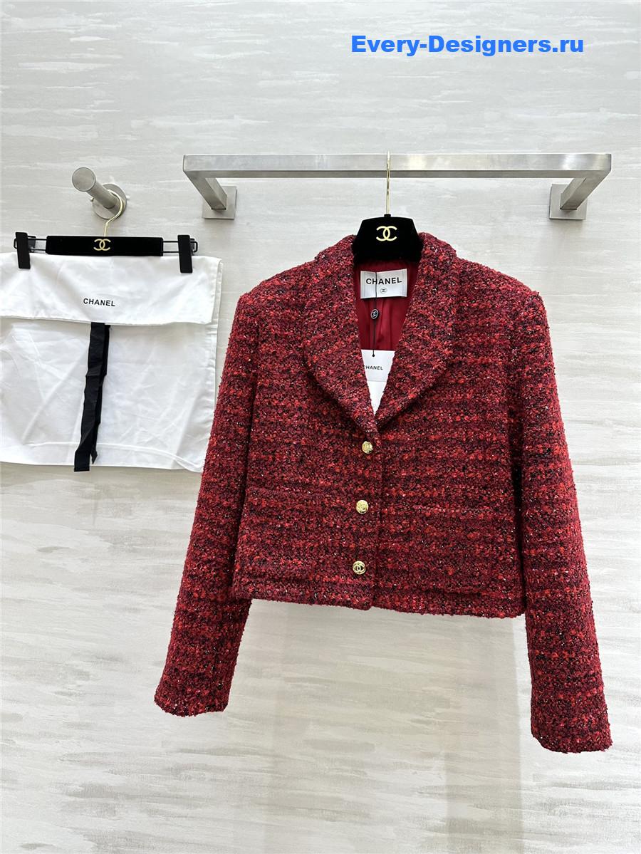Ch**el red short lapel jacket
