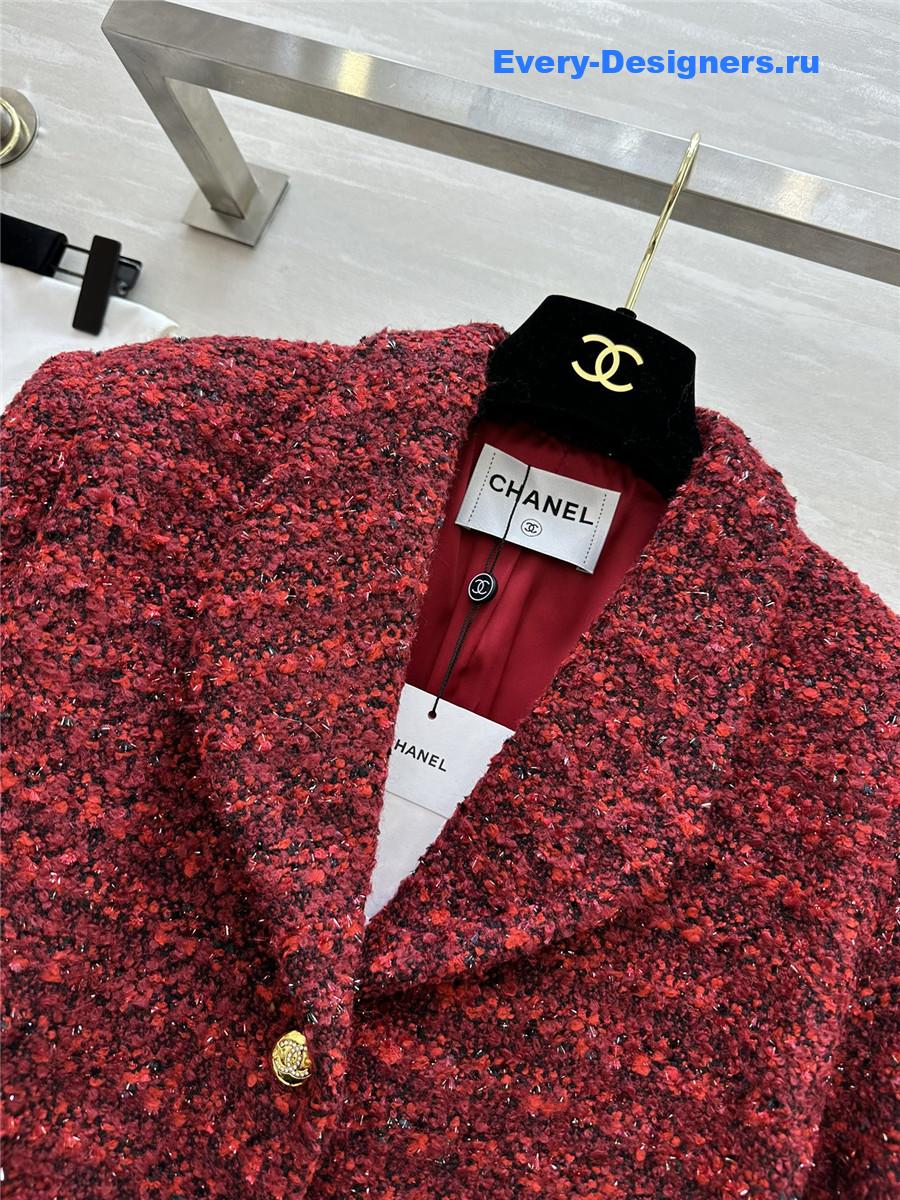 Ch**el red short lapel jacket