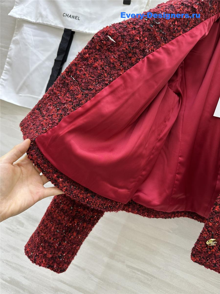 Ch**el red short lapel jacket