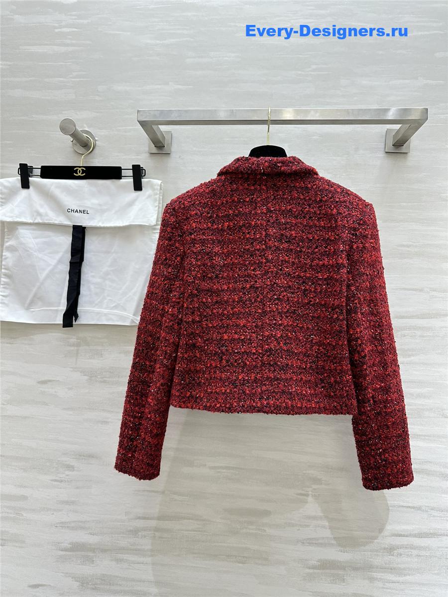 Ch**el red short lapel jacket
