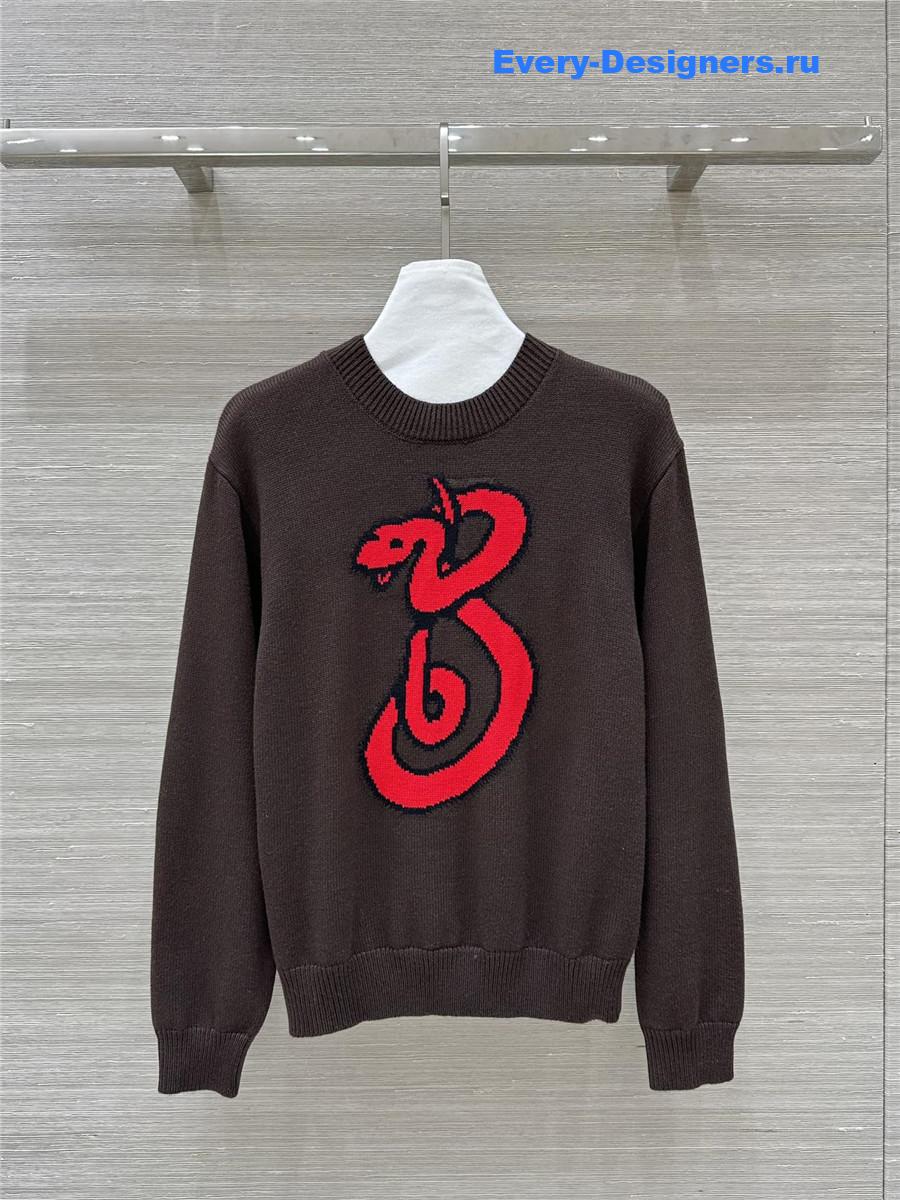 Bv*b*rry b snake wool sweater in peat