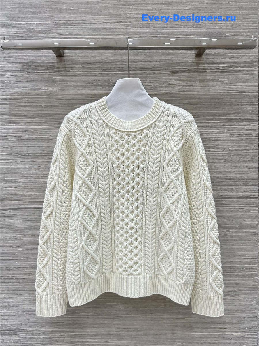 L0r0 P1ana cable cashmere sweater in white