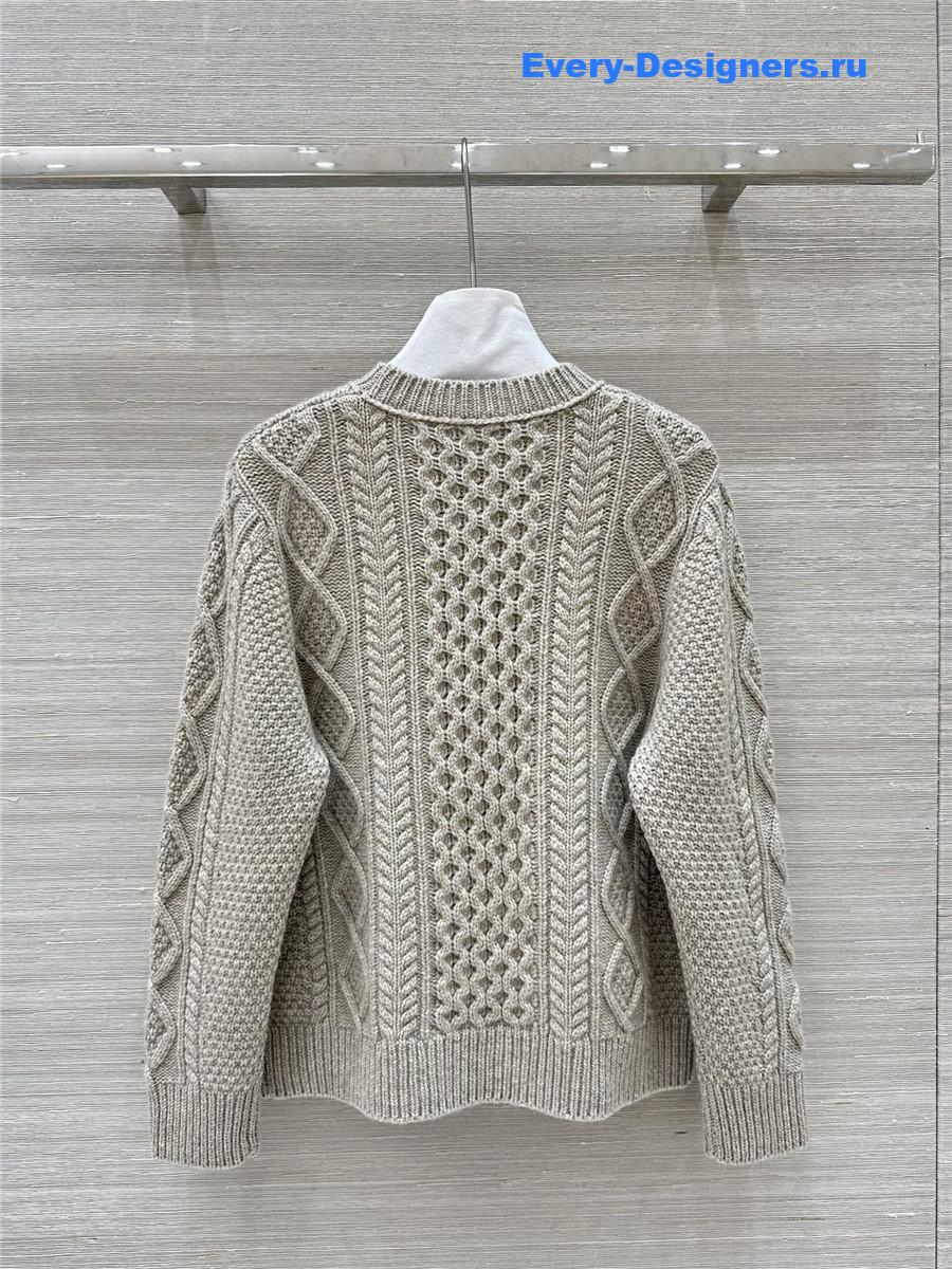 L0r0 P1ana cable cashmere sweater in grey