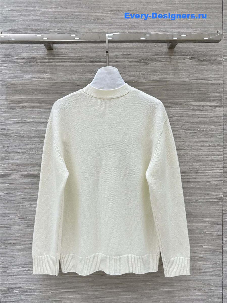 F**di white pocket cashmere cardigan