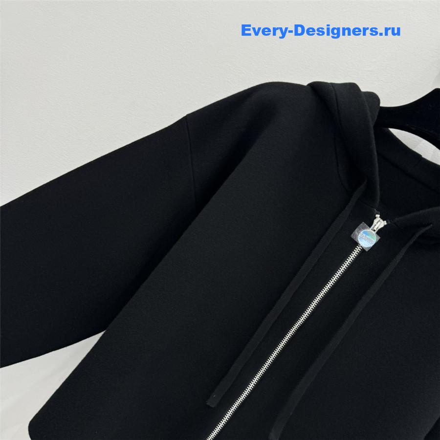 L0ew* embossed logo hooded cardigan