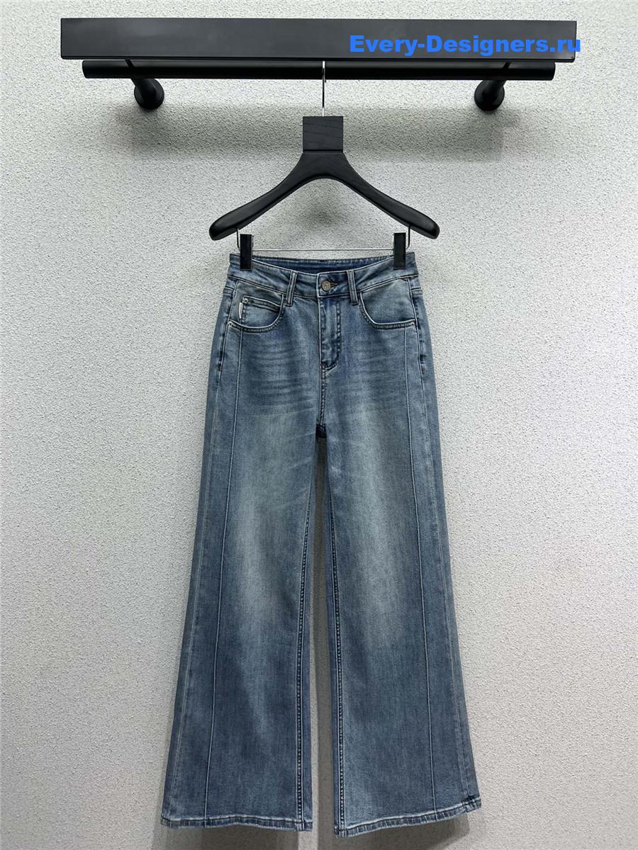 Ba1en*iaga denim straight-leg pants