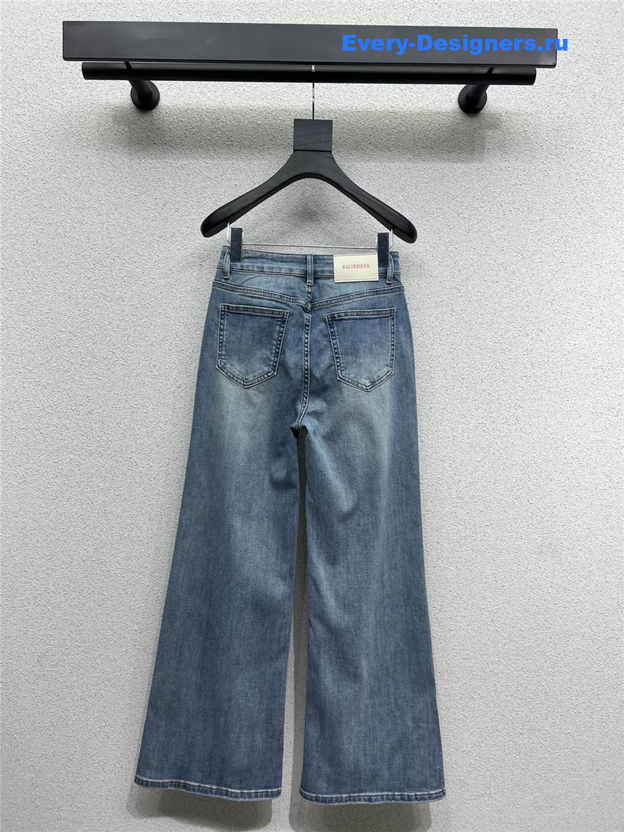 Ba1en*iaga denim straight-leg pants
