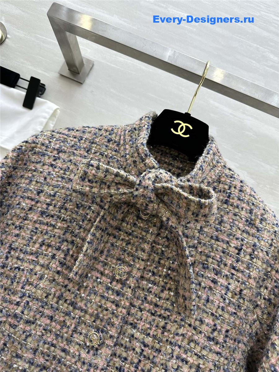 Ch**el wool braided soft tweed coat