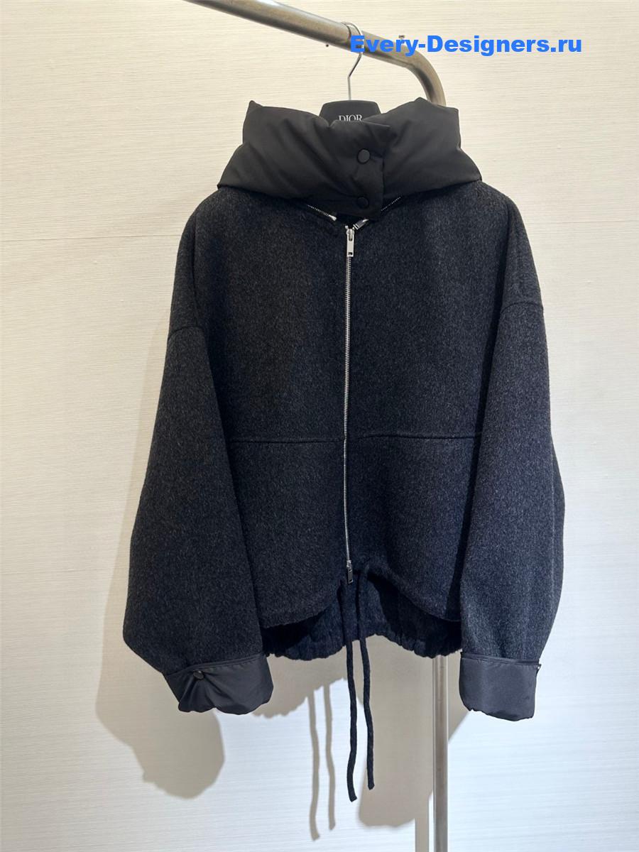 Jil sander hooded wool coat