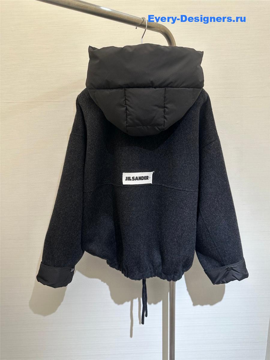 Jil sander hooded wool coat