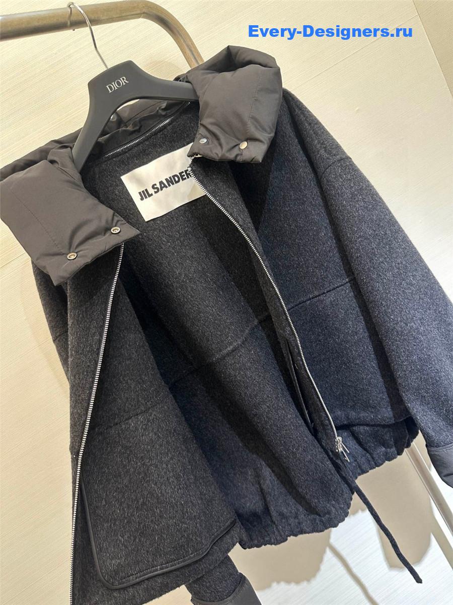 Jil sander hooded wool coat