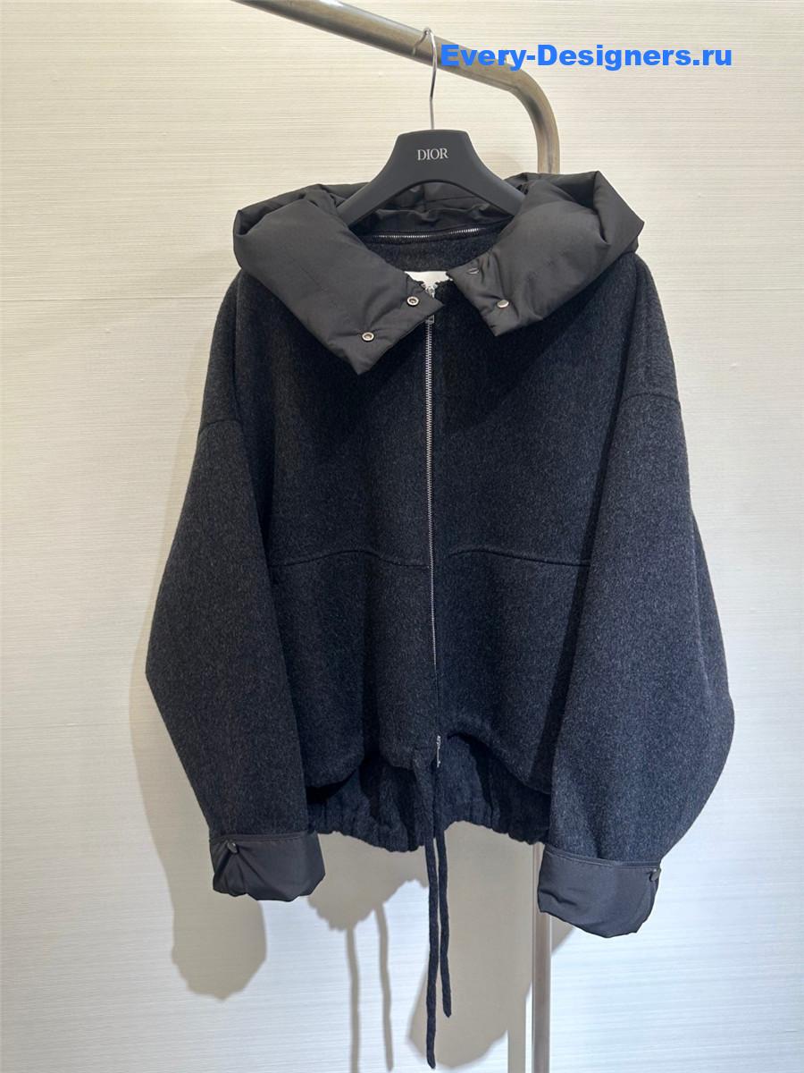 Jil sander hooded wool coat
