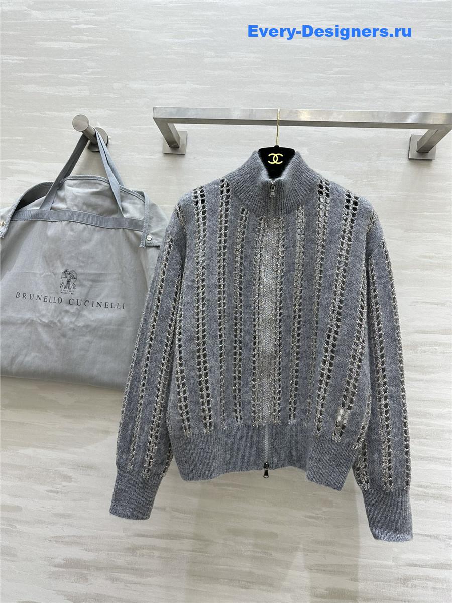 BC mohair blend stand collar jacket