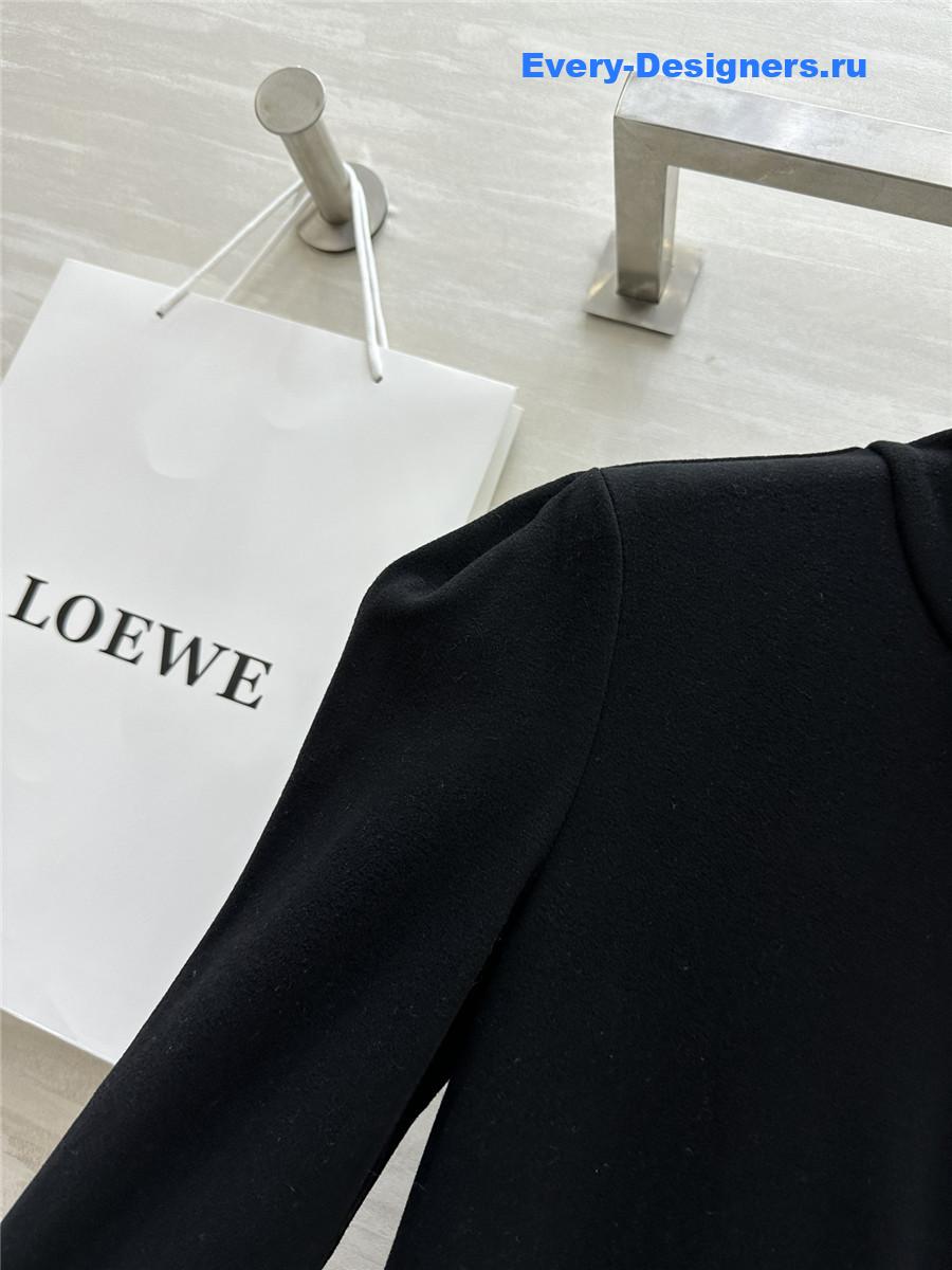 L0ew* high collar plush maxi dress