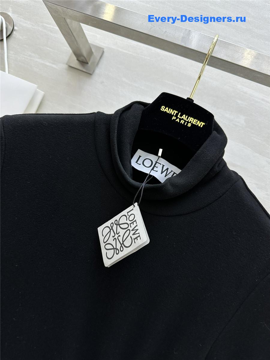 L0ew* high collar plush maxi dress