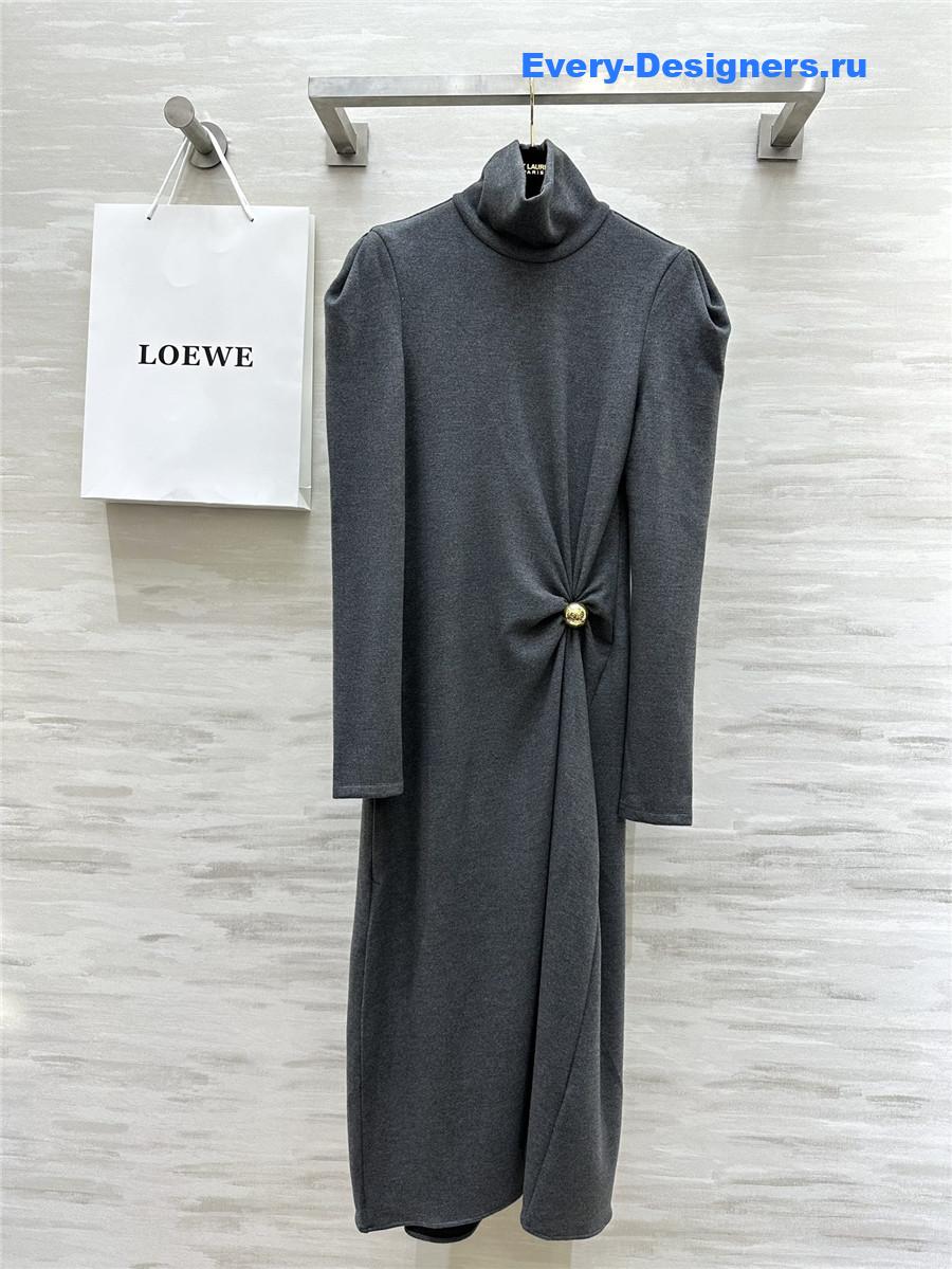 L0ew* high collar plush maxi dress
