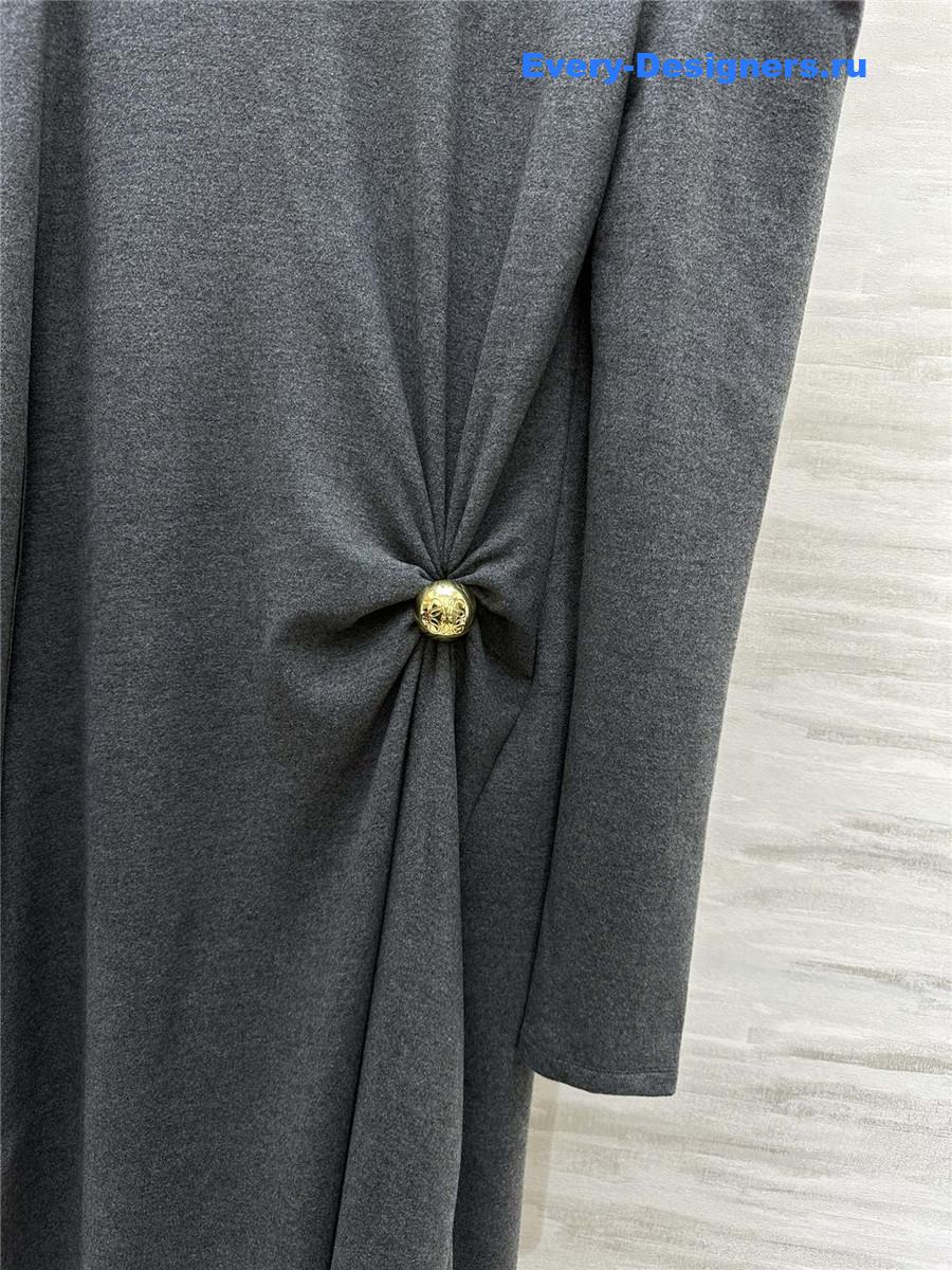 L0ew* high collar plush maxi dress