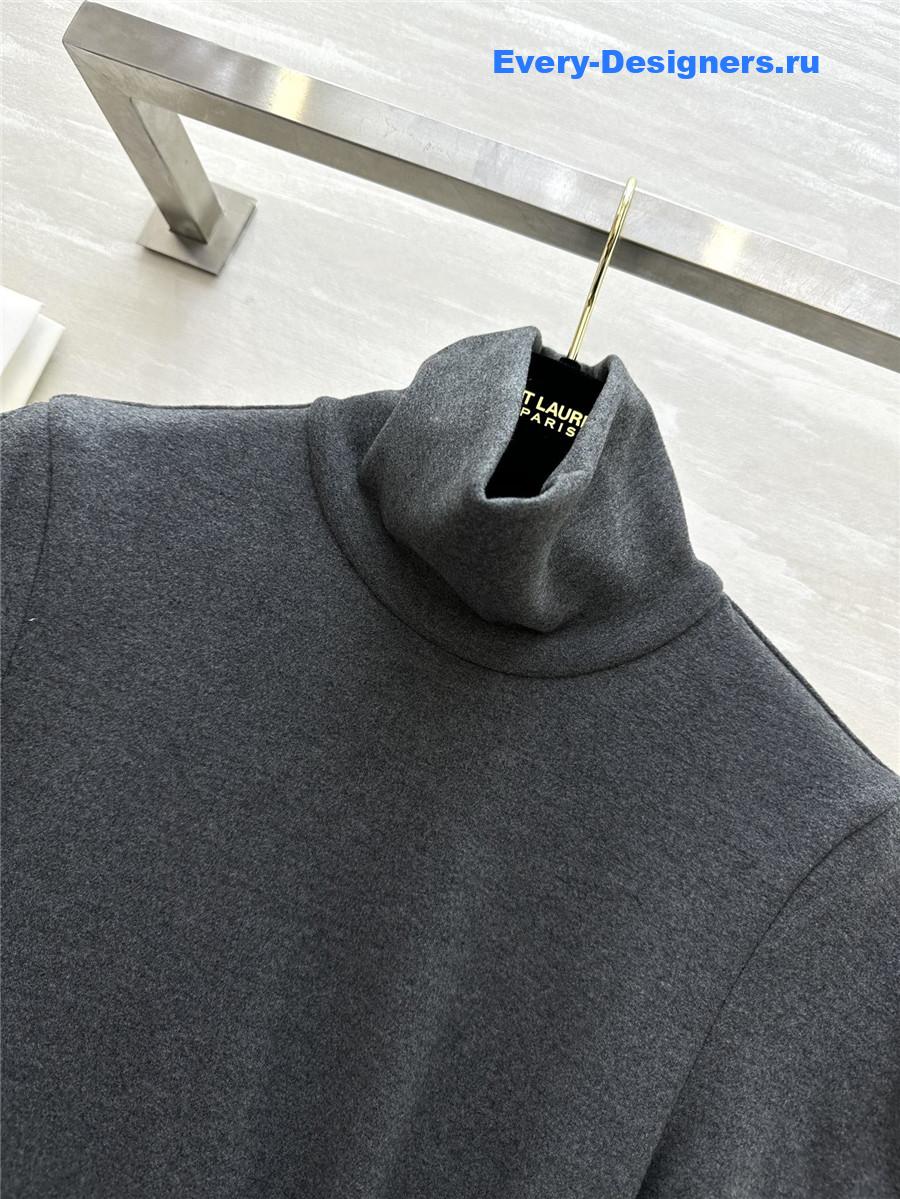 L0ew* high collar plush maxi dress