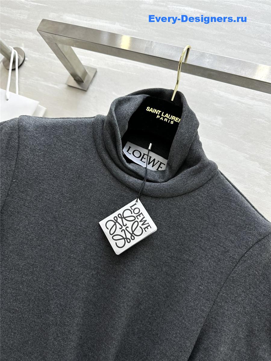 L0ew* high collar plush maxi dress