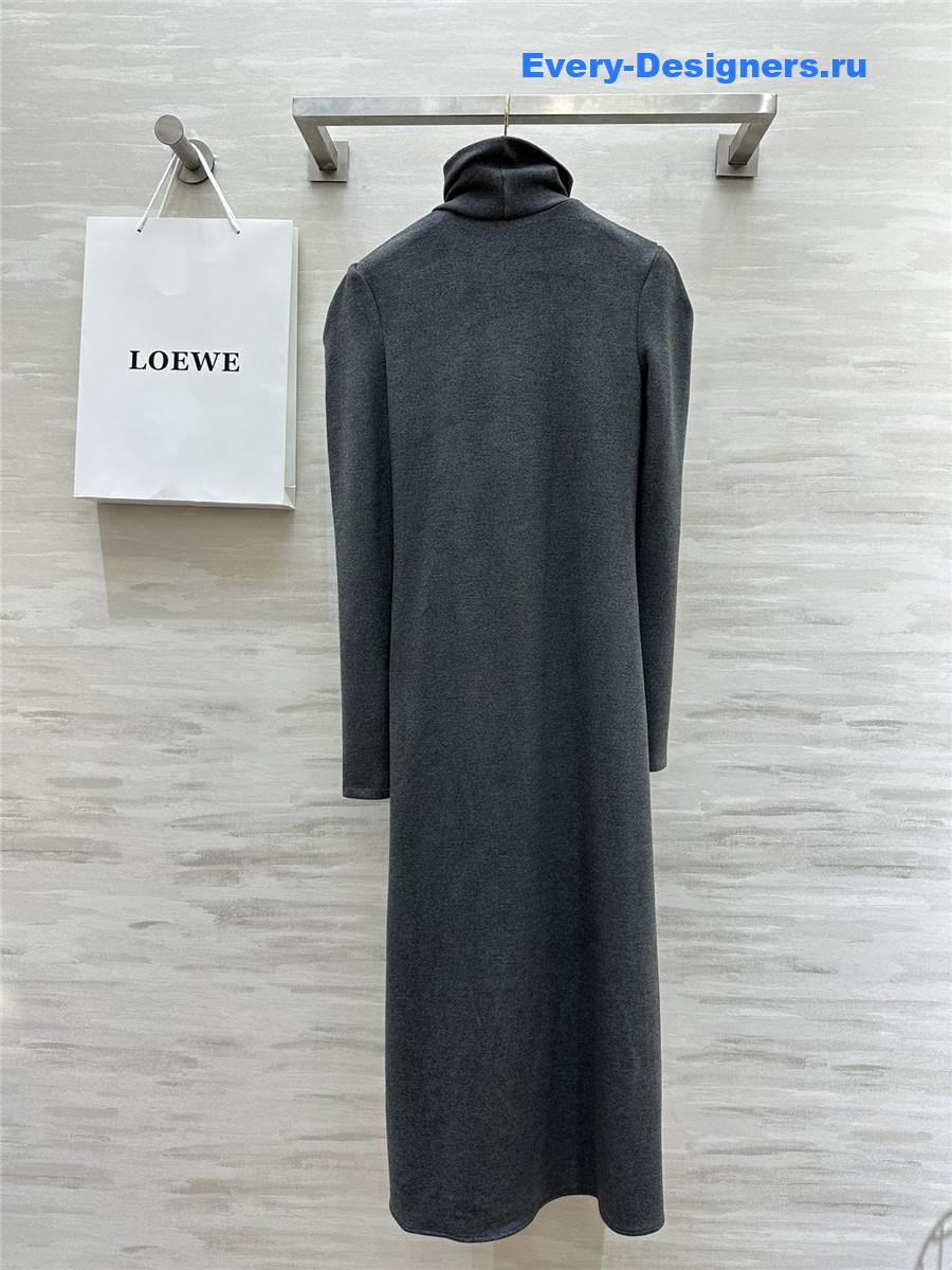 L0ew* high collar plush maxi dress