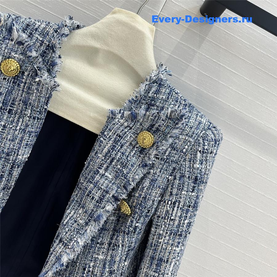 Balmain woven fur jacket