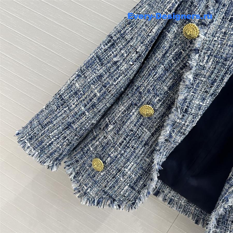 Balmain woven fur jacket