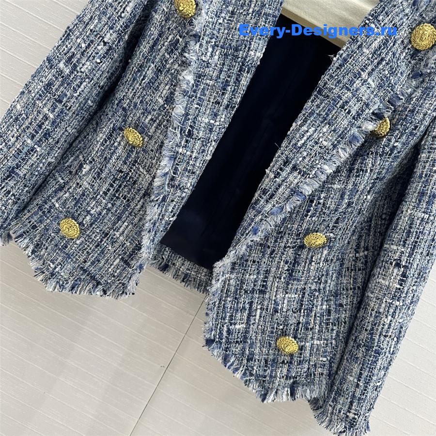 Balmain woven fur jacket