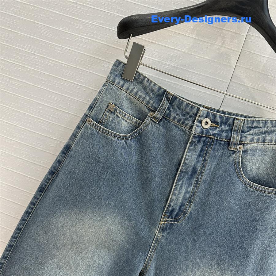 L0ew* denim sickle jeans