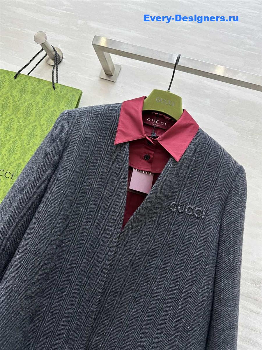 Gvc*1 wool herringbone blazer