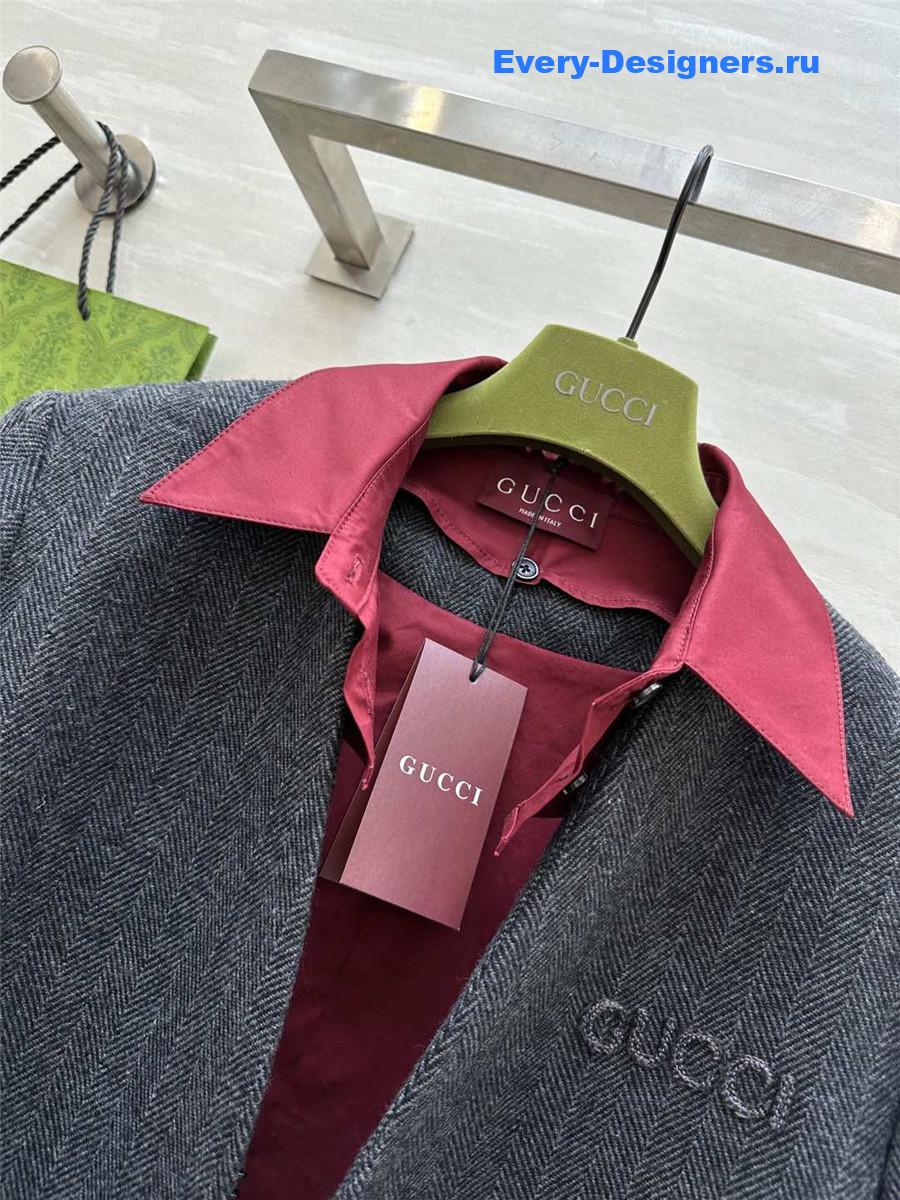 Gvc*1 wool herringbone blazer