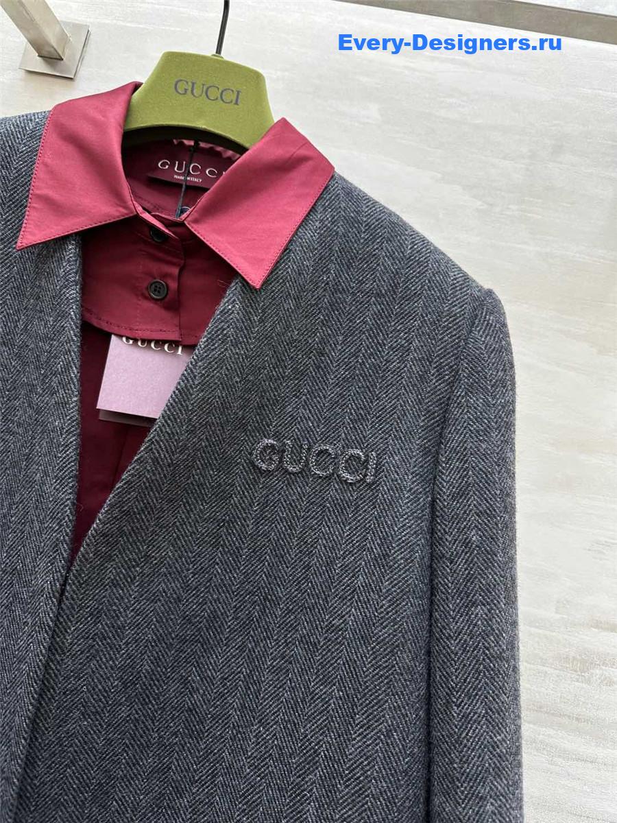 Gvc*1 wool herringbone blazer