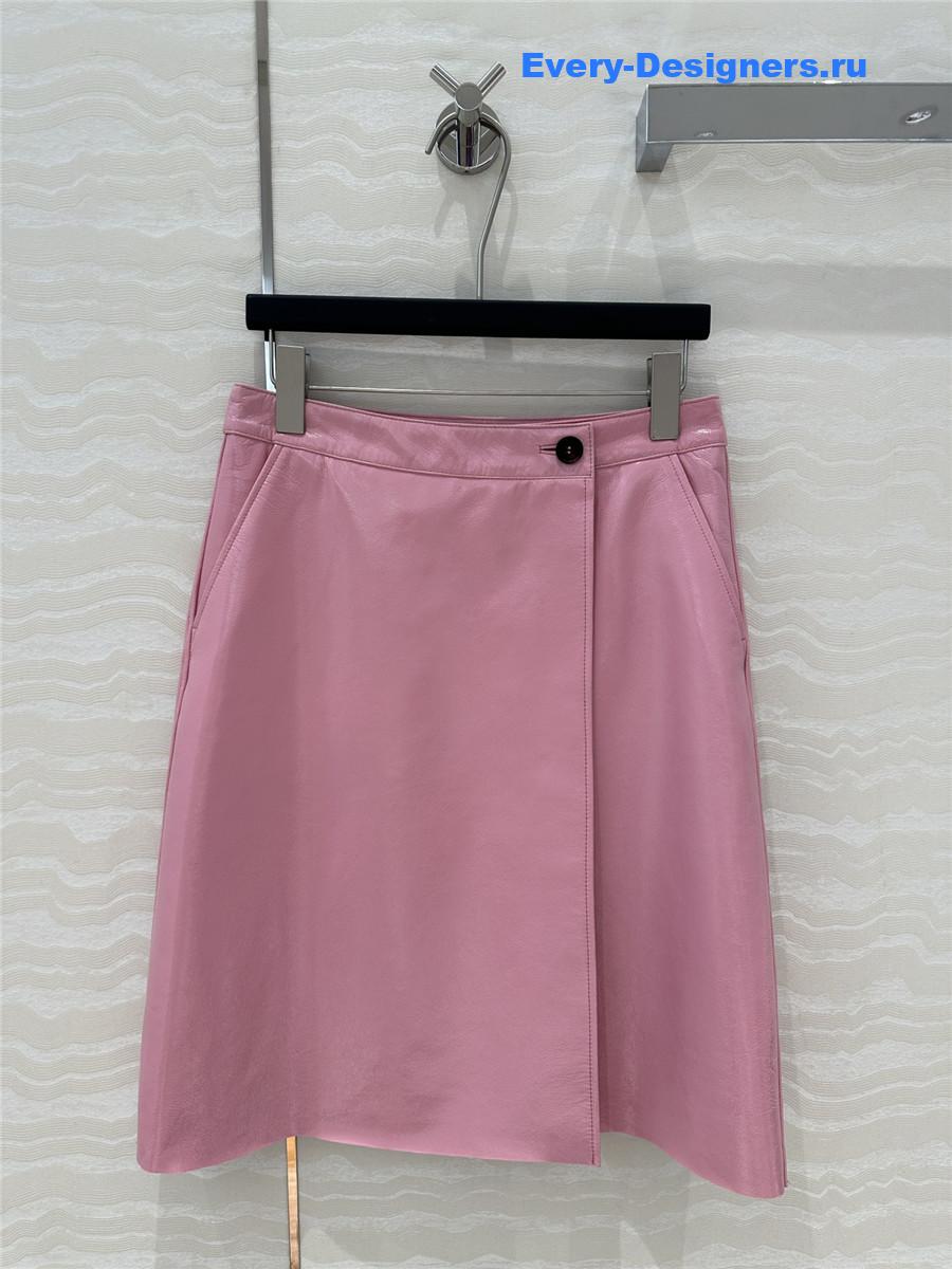 M1um1u patent leather midi skirt
