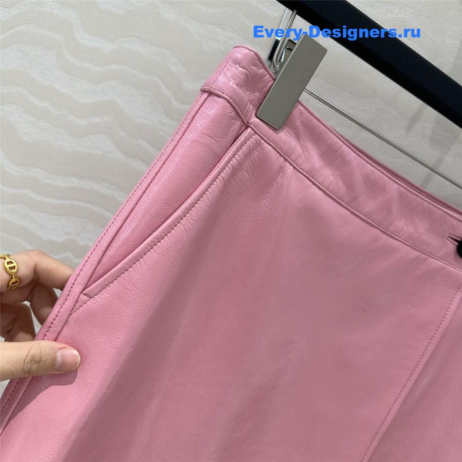 M1um1u patent leather midi skirt