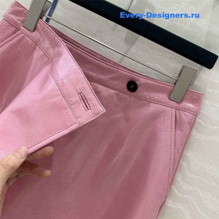 M1um1u patent leather midi skirt