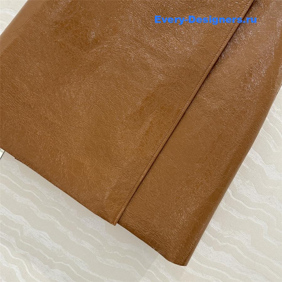 M1um1u patent leather midi skirt